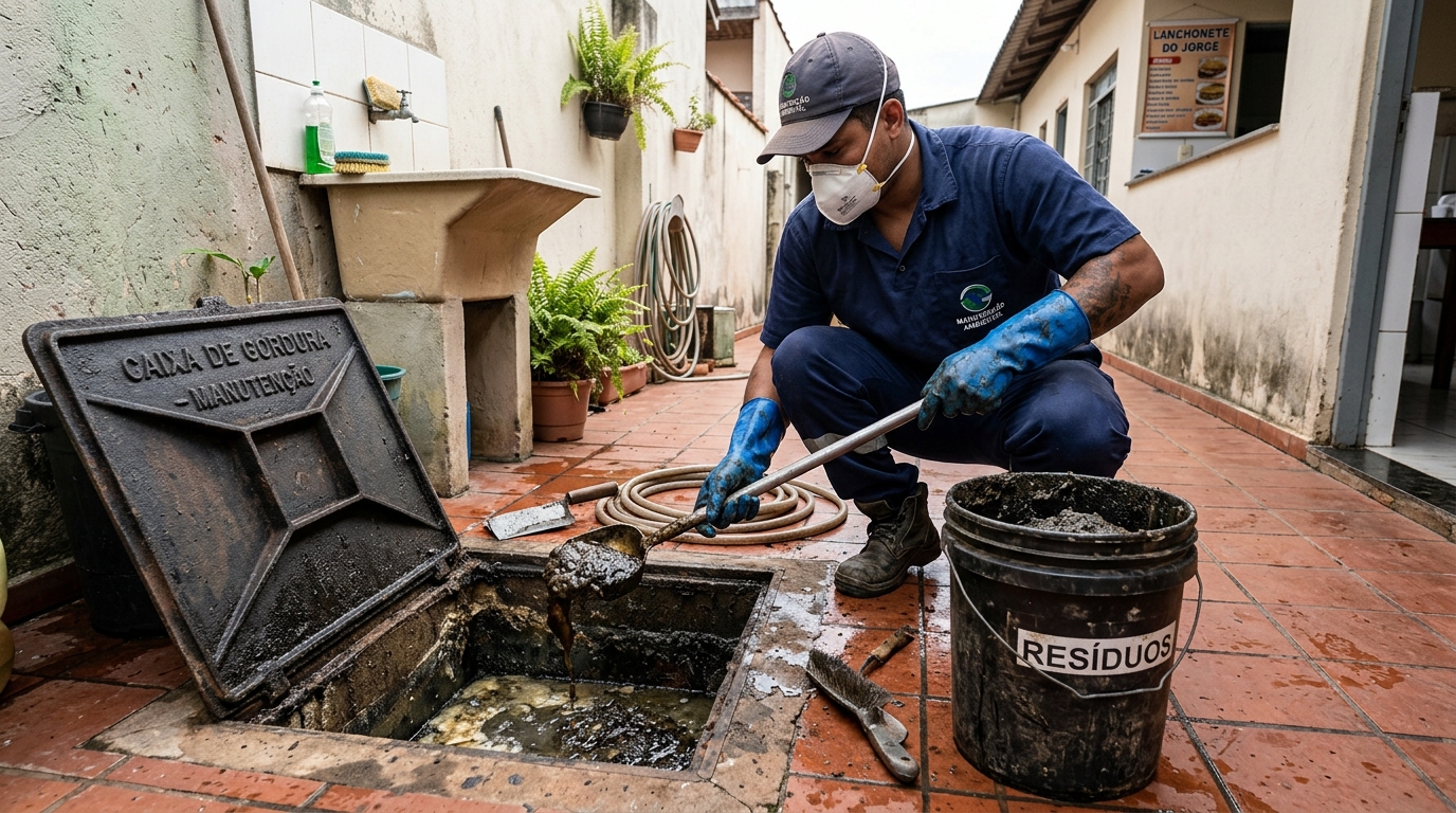 Remoção de lodo de caixa de gordura em Jaboatão dos Guararapes-PE